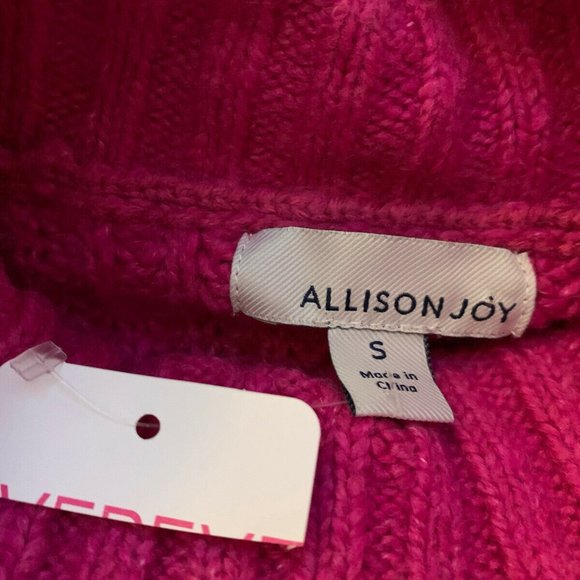 Allison Joy Sweater Cabled Tunic "Hattie" Hot Pink Turtleneck Women's SMALL - Picture 7 of 10